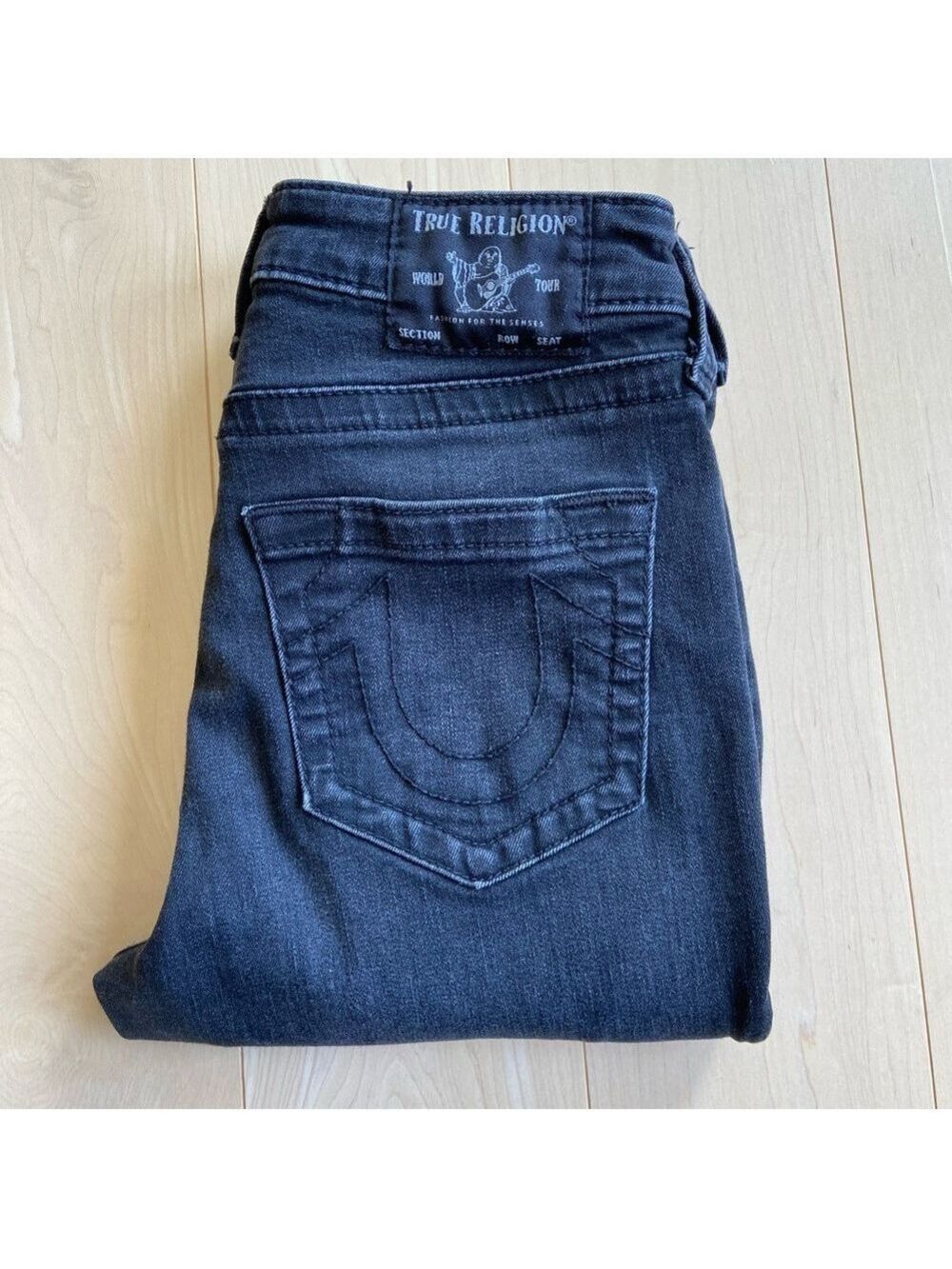 True Religion jeans style Jennie curvy high rise skinny 206051 black button fly